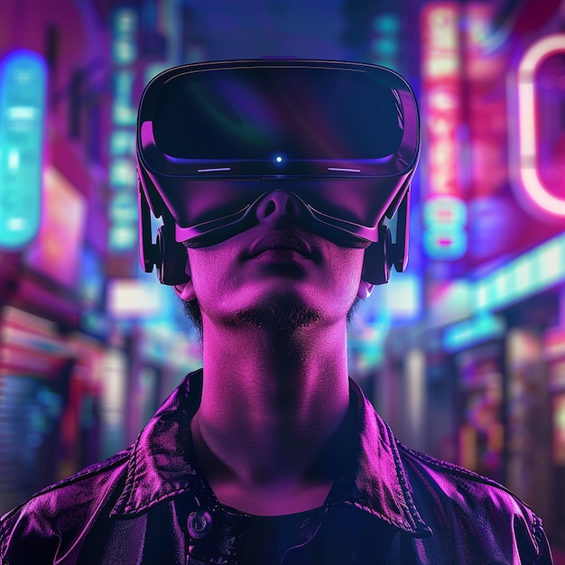 un hombre con un par de gafas de realidad virtual