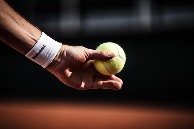 Foto un hombre con una pelota de tenis en la mano