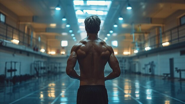 Foto hombre de pie en un gimnasio moderno