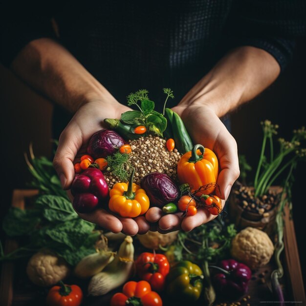 Foto un hombre plantando tomates en un jardín