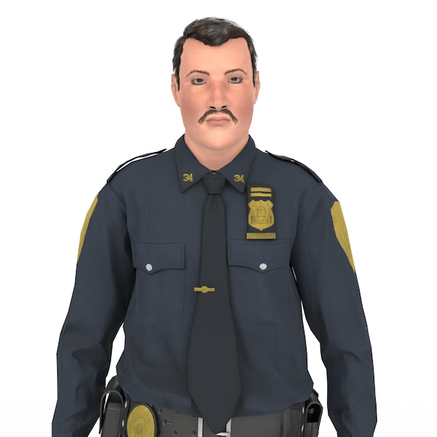 Hombre policía modelado 3d