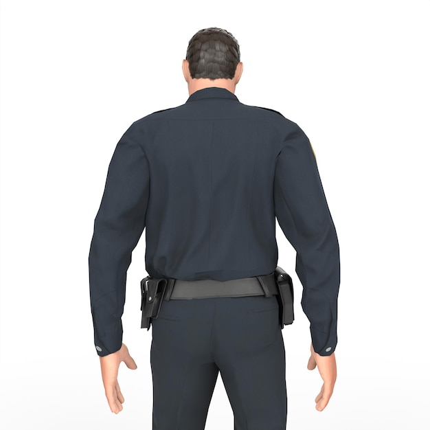 Hombre policía modelado 3d