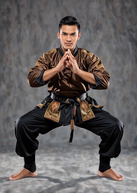 Foto un hombre en una postura de karate