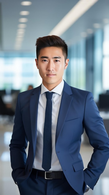 Hombre profesional en traje y corbata posando