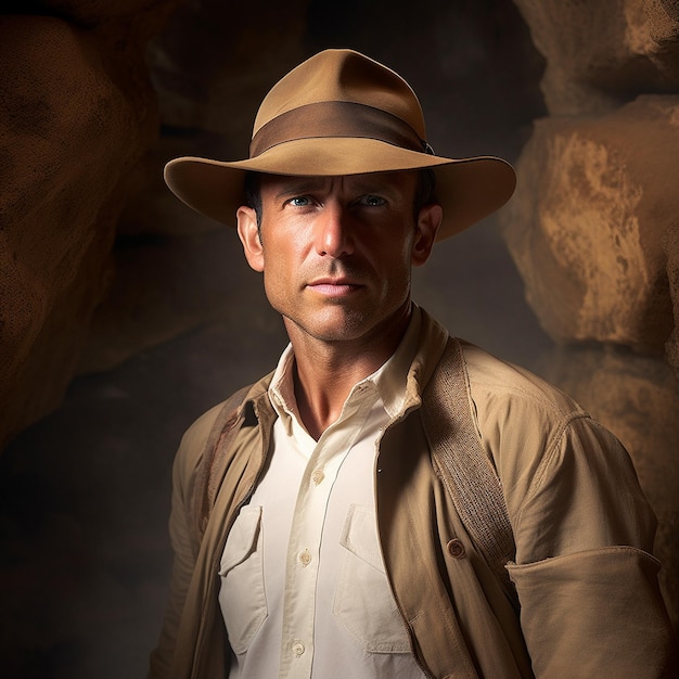 hombre que se parece a Indiana Jones