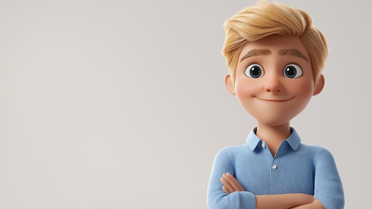 Hombre realista en 3D en fondo blanco concepto personaje masculino