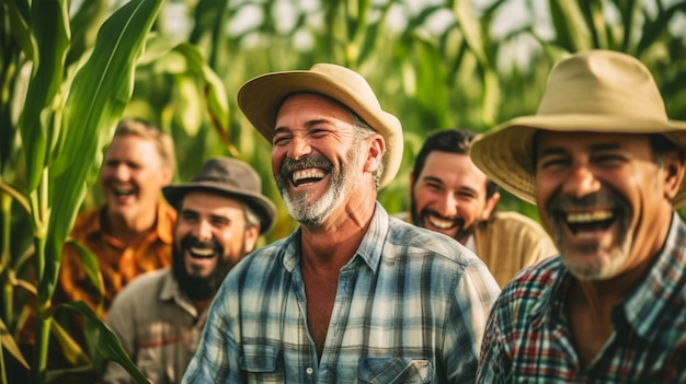 Hombre riendo con amigos