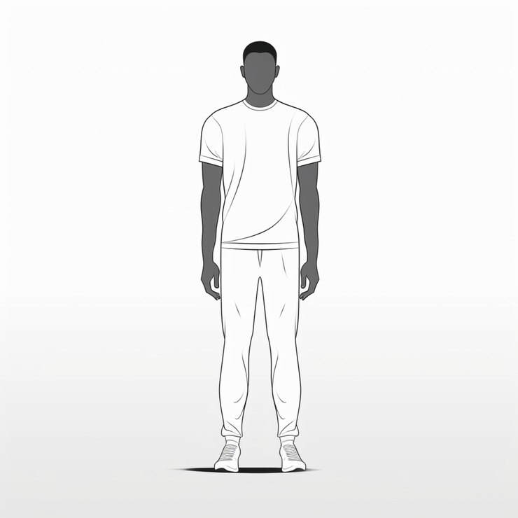hombre sin rostro con ropa deportiva blanca
