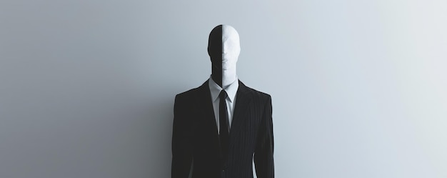 Foto hombre sin rostro en traje de negocios