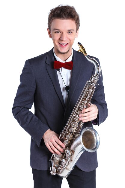 Hombre con saxofón