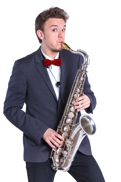 Hombre con saxofón