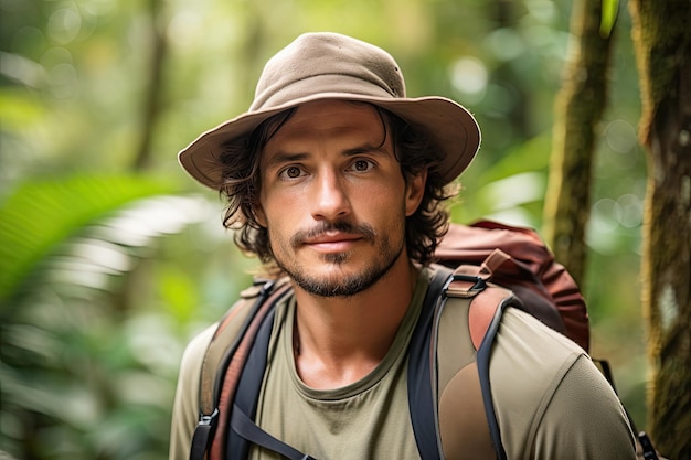 El hombre en la selva tropical