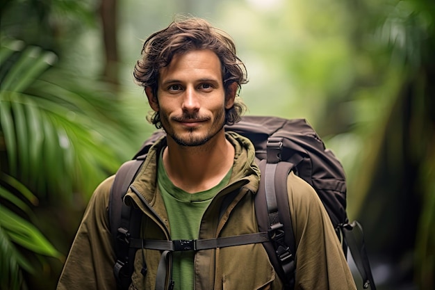 El hombre en la selva tropical