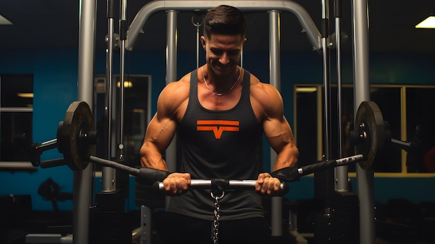 Foto hombre de sesión en el gimnasio