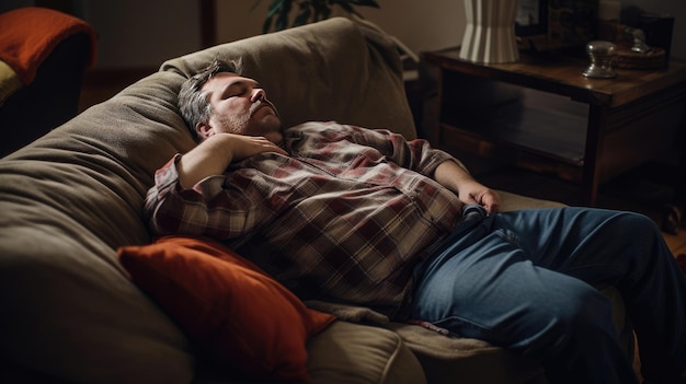 hombre del sofá tomando una siesta tomando una siesta en el sofá imagen del hombre tomando una foto