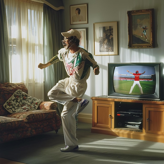 un hombre con un sombrero está jugando un juego de béisbol