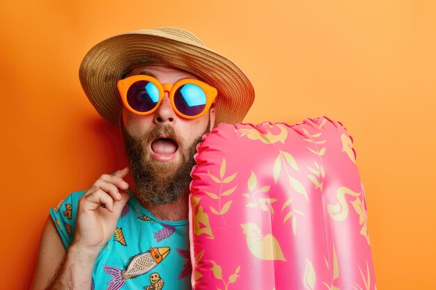 un hombre con un sombrero de paja y gafas de sol está usando un sombreiro de paja