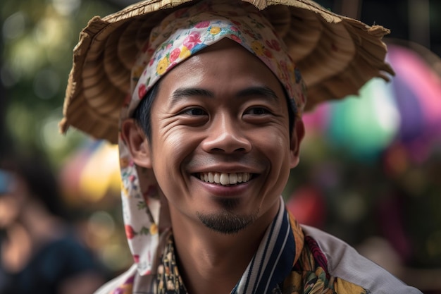 Un hombre con sombrero de paja sonríe a la cámara.