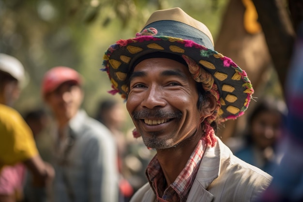 Un hombre con sombrero sonríe a la cámara.