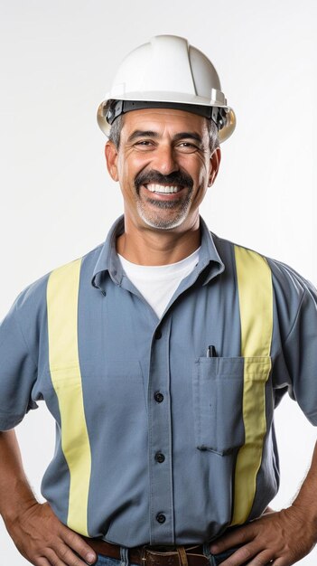 Foto un hombre con un sombrero y tirantes está sonriendo