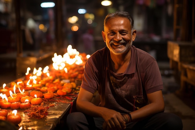 el hombre esta sonriendo