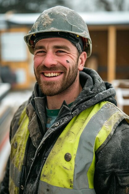 Foto un hombre sonriente con un sombrero y un chaleco