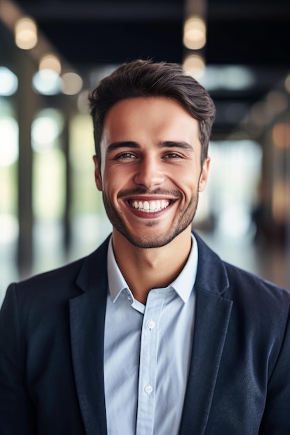 Un hombre con una sonrisa en su rostro