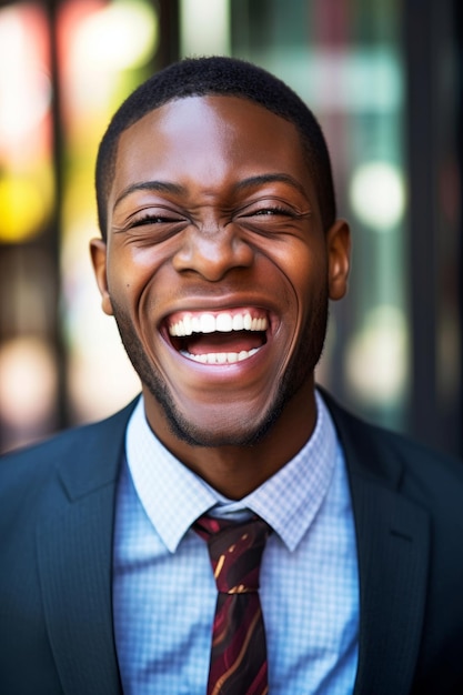 Un hombre con una sonrisa en su rostro