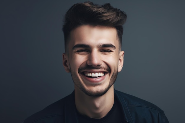 Un hombre con una sonrisa en su rostro