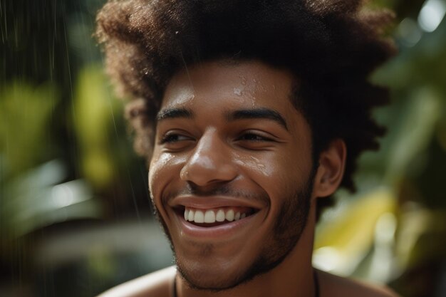 Un hombre con una sonrisa en su rostro