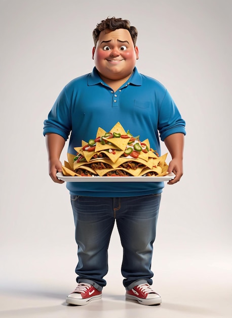 Foto un hombre sosteniendo una bandeja de comida