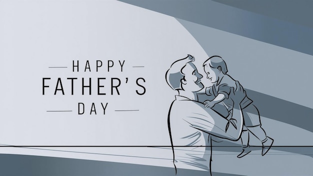 un hombre sosteniendo un bebé y un letrero que dice feliz día del padre