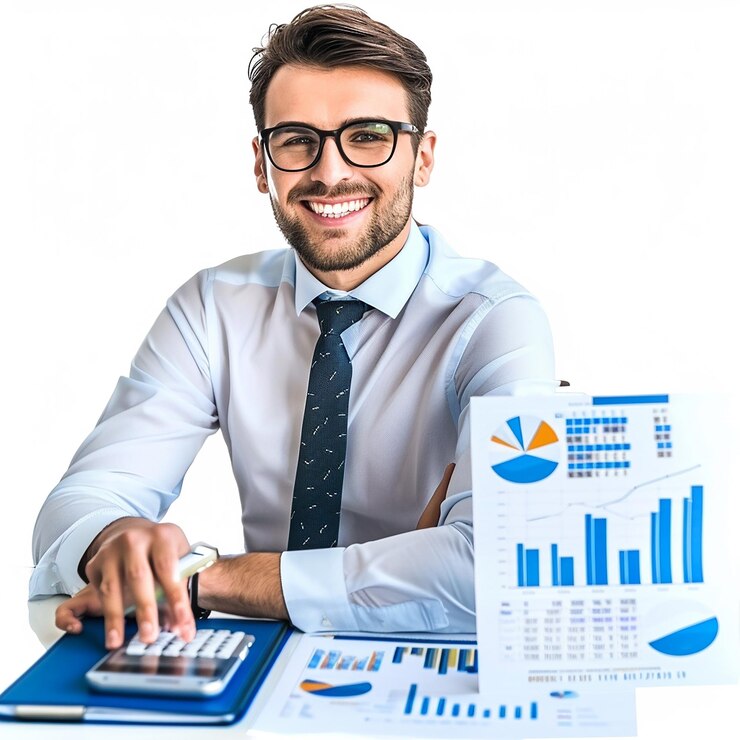 hombre sosteniendo una computadora portátil y sonriendo
