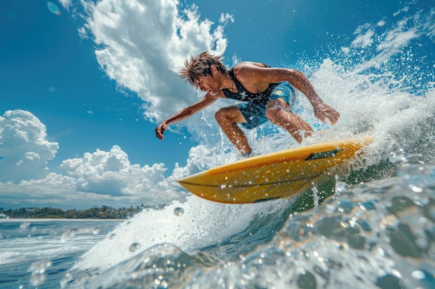 Un hombre surfeando en el mar