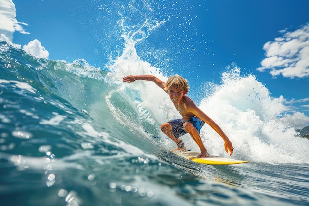 Un hombre surfeando en el mar