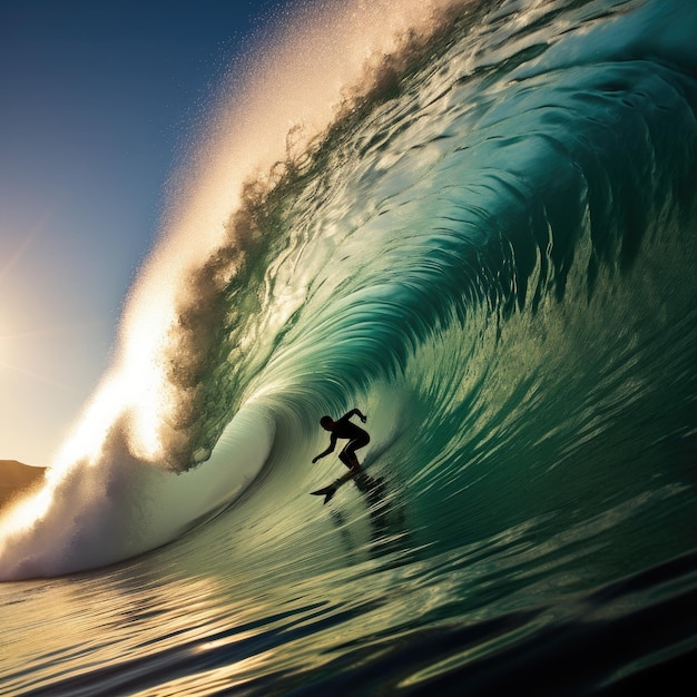 Foto hombre, surfing