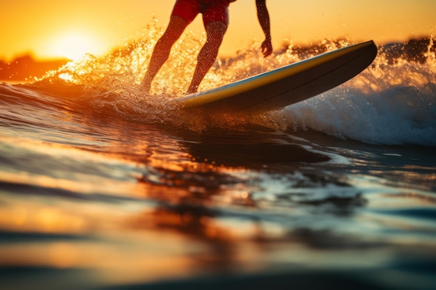 Hombre surfista borroso en el océano IA generativa