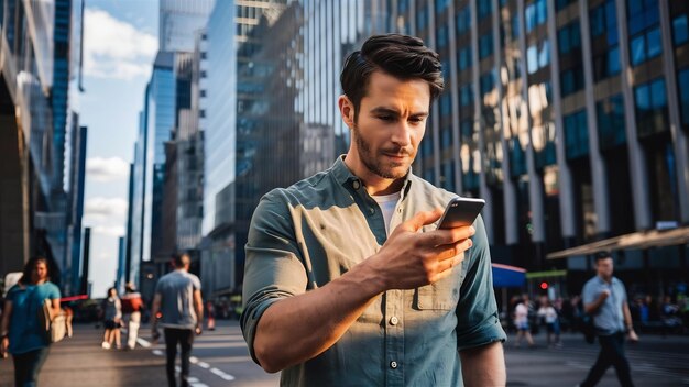 Hombre con teléfono inteligente