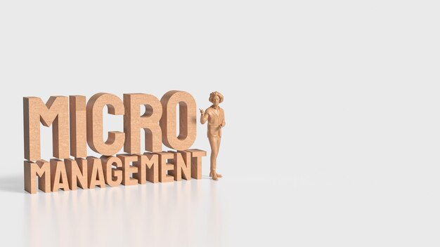 El hombre y el texto para la microgestión 3D