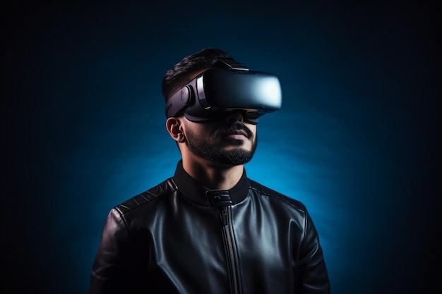 hombre de tiro medio con gafas vr Foto Gratis