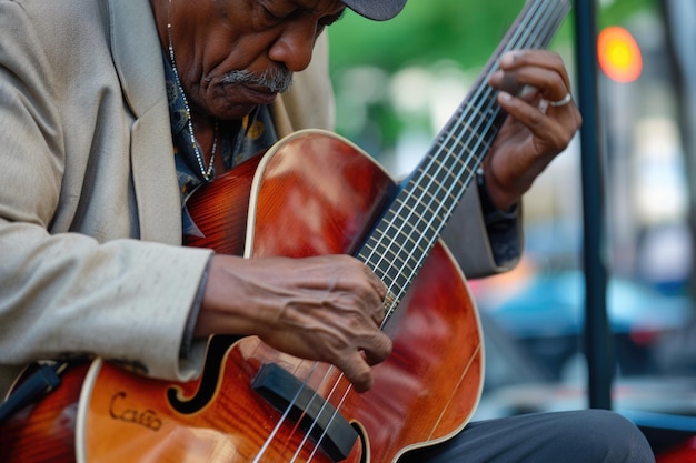 hombre tocando un instrumento día internacional de jazz 3