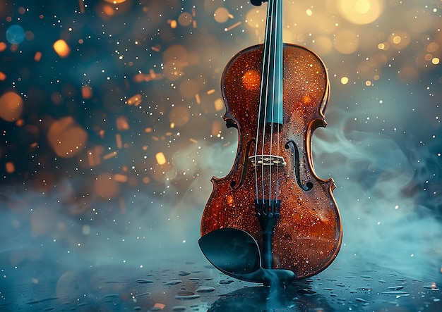 un hombre tocando un violín con un arco y gafas