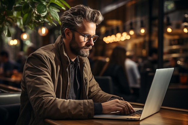 hombre trabajando en un escritorio en la oficina