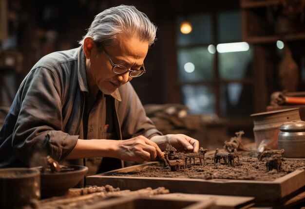 Hombre trabajando en madera