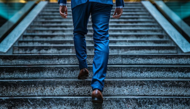 Hombre de traje bajando las escaleras