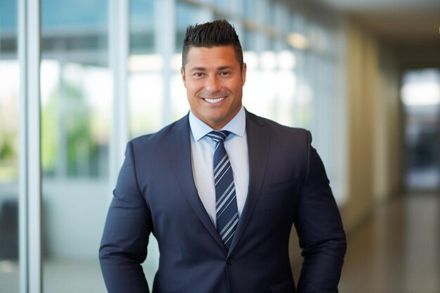 Foto un hombre en un traje con una corbata azul y una camisa blanca