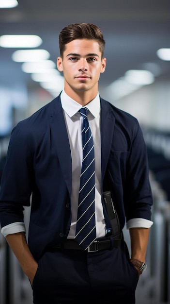 Foto un hombre con traje y corbata posando para una foto.