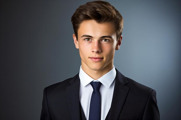 Foto un hombre en traje y corbata posando para una foto