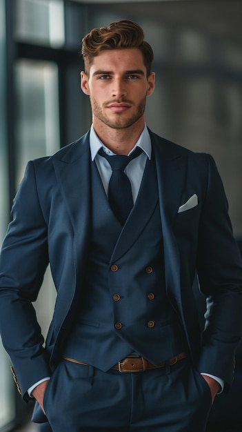 un hombre en traje con una corbata que dice persona