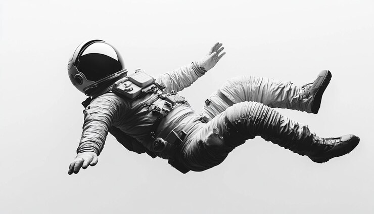 un hombre en un traje espacial está en un traje de astronauta